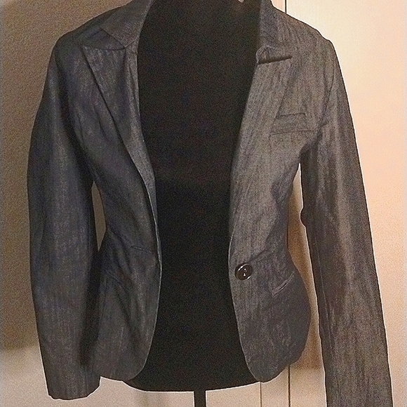 DENIM STYLE blazer JACKET SZ S lined - Picture 3 of 5